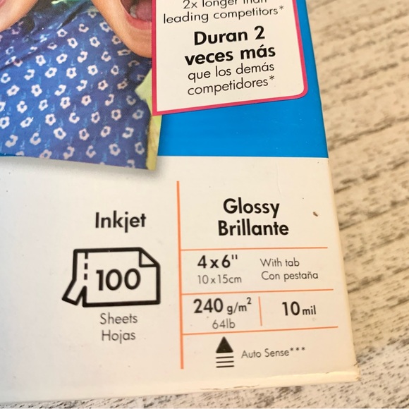 HP Premium Photo Printer Picture Paper NEW 100 sheets Glossy 4x6” - Picture 3 of 7